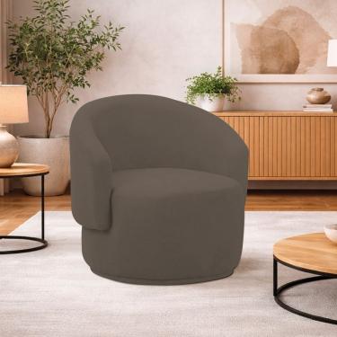 Imagem de Poltrona Decorativa Sala De Estar Recepção Jasmine Suede Cor Marrom