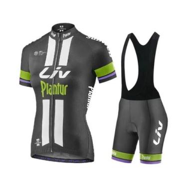 Imagem de Conjunto De Camiseta E Shorts De Ciclismo Feminino Leve E Respirável C
