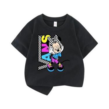 Imagem de Camiseta De Verão Para Bebês Meninas Com Estampa Da Minnie Da Disney, 
