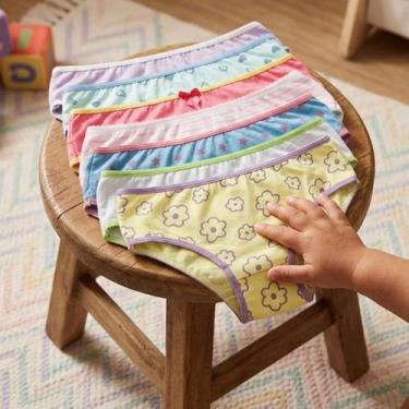 Imagem de Kit 7 Calcinhas Infantil Menina Criança Algodão Confortável - Folly, R