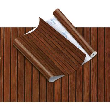 Imagem de Papel de Parede Plástico Adesivo 45CM X 10M Madeira Ripado - VMPVMP