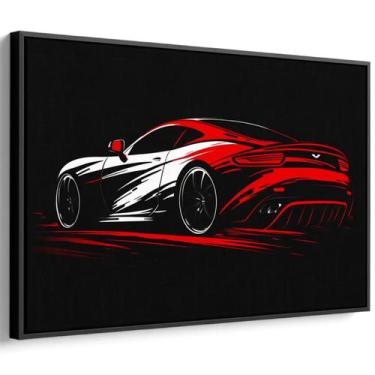 Imagem de Quadro decorativo Carro Esportivo Acelerando no Horizonte Noturno - Ar