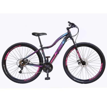 Imagem de Bicicleta Feminina Aro 29 Ksw Mwza Alumínio 24v Câmbios Shimano Garfo Suspensão - Preto/Pink/Azul