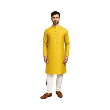 Imagem de Camisa Masculina De Estilo Étnico, Manga Longa, Ajuste Slim, Gola Alta