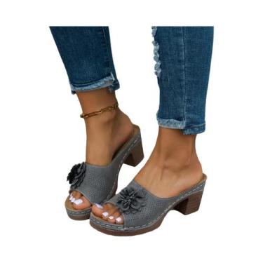 Imagem de Sandálias Femininas Casuais De Verão, Confortáveis, De Salto Alto, Ele