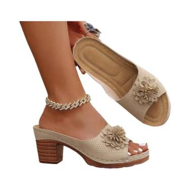 Imagem de Sandálias Femininas Casuais De Verão, Confortáveis, De Salto Alto, Ele