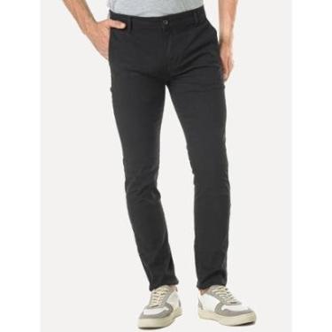 Imagem de Calça King & Joe Sarja Masculina Slim Plaid Preta-Masculino