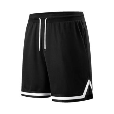 Imagem de Bermudas Masculinas De Basquete Para Verão, Casuais, Soltas, Respiráve