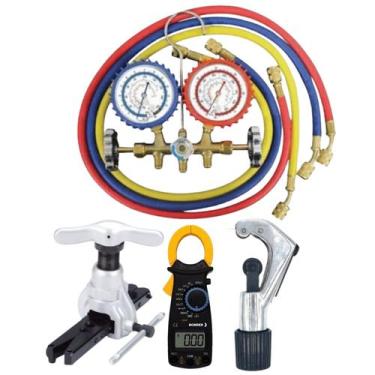 Imagem de Kit Ferramentas Com Manifold Alicate Amperímetro Flangeador - Refriger