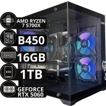 Imagem de Pc Gamer Amd Ryzen 7 5700x 16gb Rtx 5060 8gb Ssd Nvme 1tb - Option Sol