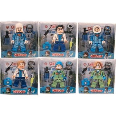 Imagem de Mini Figura Resgate Médico Infantil com Acessórios Articulados Branco Toy King