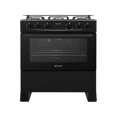 Imagem de Fogão de Piso Gás 5 Bocas Mesa de Inox Tampa Vidro Forno Cozinha Moder