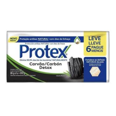 Imagem de Sabonete em barra Protex carvão detox 1 pacote com 6 unidade