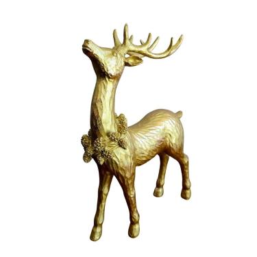 Imagem de Rena Decorativa Ouro Luxo 31cm para Decoração de Natal em Pé com Acabamento Premium Dou...