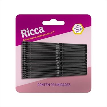 Imagem de Grampo para Cabelo Preto com 20 un Fixação Segura e Discreta Pontas Protegidas Aço Inoxidável Ricca