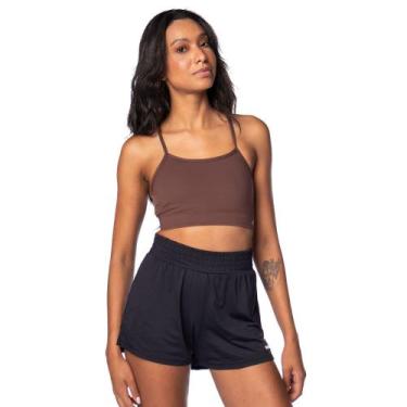 Imagem de Top Feminino New Balance Basic Yoga Marrom, Marrom, M