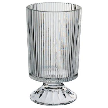 Imagem de VASO DECORATIVO ENFEITE PLANTA REDONDO COM PÉ VIDRO x10x17cm TRANSPARENTE