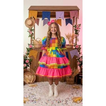 Imagem de Vestido Junino Banana Club Luxo Rubia, Rosa, 12