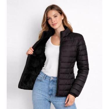 Imagem de Jaqueta Puffer Feminina Peluciada Sea Surf Preto, GG, Preto