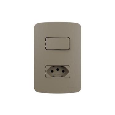 Imagem de Interruptor Simples 10a E Tomada 2p+t 10a Margirius B3 Colors Com Plac