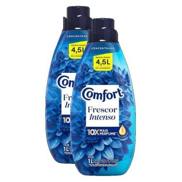Imagem de kit 2 Amaciante Comfort Concentrado Frescor Intenso 1L