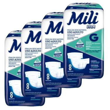 Imagem de Fralda Geriátrica Adulto  Incontinência Mili Vita  Tamanho G 4 pacotes