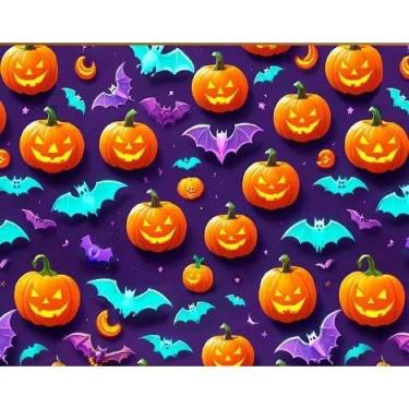 Imagem de Tecido Tricoline Digital Fernando Maluhy Coleção Halloween Abóboras e 