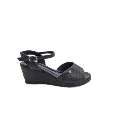 Imagem de Sandália Feminina Joanetes Anabela Piccadilly 408214, Preto, 38