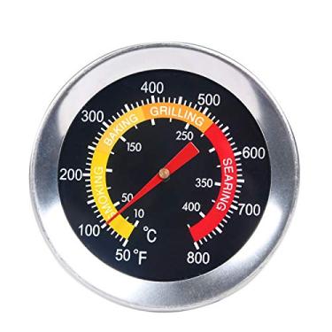 Imagem de GasSaf 2 3/8" aço inoxidável churrasco churrasco churrasco churrasco churrasco churrasqueira defumador temperatura calibre Termômetro Fahrenheit e Indicador de calor para carne Porta cozinhar carne Carneiro Carneiro Carne - 50F a 800F