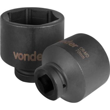 Imagem de Soquete Sextavado de Impacto 1" X 70mm 93mm Aço Cromo Molibdênio Fosfatizado para Parafusos Vonder