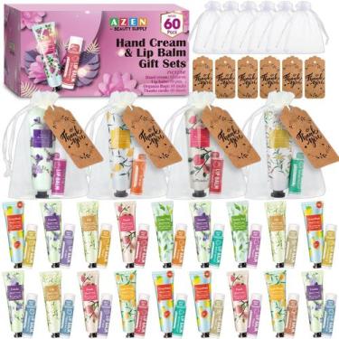 Imagem de Conjunto de presente a granel, creme para mãos e protetor labial AZEN,