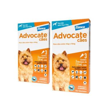 Imagem de 2 Advocate Anti Pulgas Cães De 4 A 10 Kg Bayer 1 Pipeta - Elanco