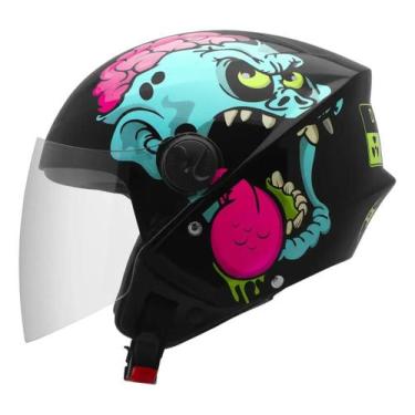 Imagem de Capacete Aberto New Liberty Three Zombie Viseira Cristal Moto Urbano -