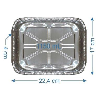 Imagem de 100 Bandeja De Alumínio Marmitex 1150ml com Tampa - Térmica