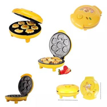 Imagem de Máquina de Bolinho Cake Mini Waffle Bichinhos Elétrica 110v