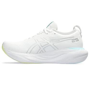 Imagem de ASICS T nis de corrida feminino Gel-Nimbus 25, Branco/prata pura, 9.5
