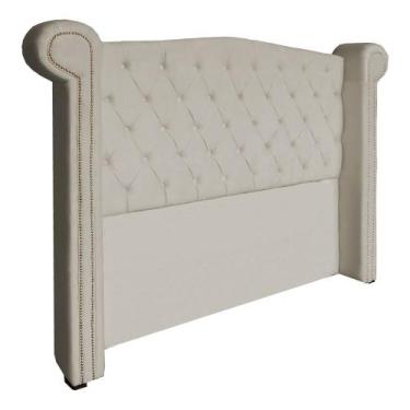 Imagem de Cabeceira Estofada Sienna Para Cama Box Casal 140 Cm Suede Bege - LOND