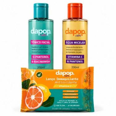 Imagem de Kit Limpeza Facial Dapop Água Micelar Tônico Lenço