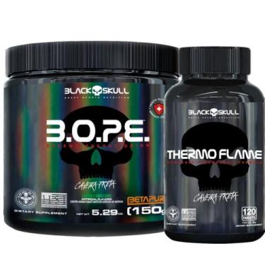 Imagem de Bope Pré Treino 150g + Thermo Flame 120 Caps Black Skull, Limão