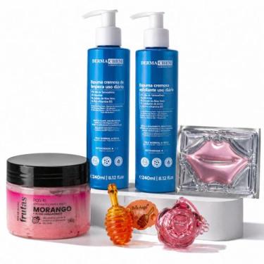 Imagem de Kit Skincare Completo Lip Care Gel de Limpeza Esfoliante Facial e Corp