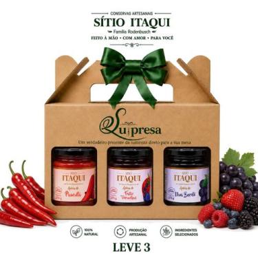 Imagem de Kit Geleia de Pimenta, Frutas Vermelhas e Uva Bordo 270g Sitio Itaqui 