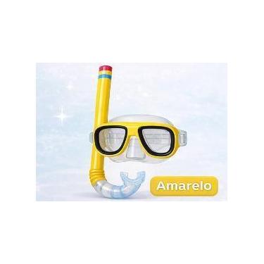 Imagem de Kit Mergulho Infantil Máscara Snorkel Regulável Praia Piscina Silicone