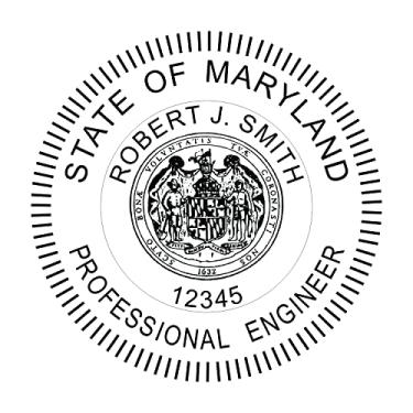 Imagem de Carimbo de engenheiro com autotinta; carimbo de borracha personalizado; carimbo de tinta ideal 500 carimbos redondos de borracha para o estado de Maryland