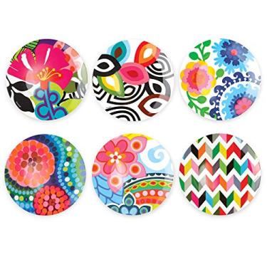 Imagem de French Bull Pratos sortidos de melamina - Conjunto de 6 peças - Prato de jantar de melamina, servir, festa, travessa, prato (prato de jantar de 28 cm, sortidos)