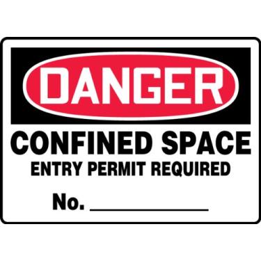 Imagem de Accuform Placa de segurança plástica Signs MCSP125VP, legenda "Danger CONFINED Space Entry Permit Required NO. _________", 25,4 cm de comprimento x 35,5 cm de largura x 0,1 cm de espessura,