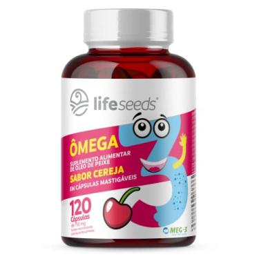 Imagem de Ômega 3 Mastigável Sabor Cereja Epa Dha - Certificação Internacional MEG-3 – 120 Cápsulas