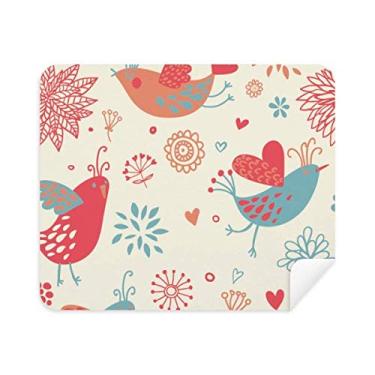 Imagem de Pano de limpeza de tela para telefone com tinta de flor de pássaro, 2 peças, tecido de camurça