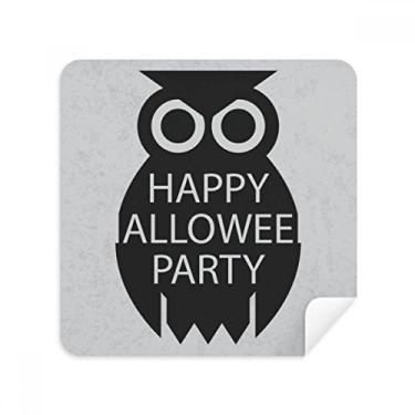 Imagem de Pano de limpeza de tela de camurça simples preto desenho coruja para Halloween Pacote com 2