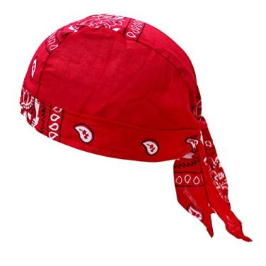 Imagem de Generic Chapéus de pirata de ciclismo bandana gorro, forro de capacete durável leve e macio à prova de vento de secagem rápida para adultos motocicleta, VERMELHO