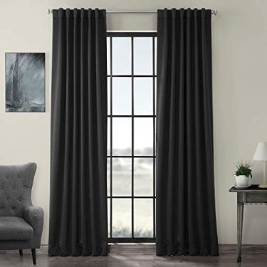Imagem de HPD Half Price Drapes Cortinas de escurecimento de ambiente 277 cm de comprimento para quarto e sala de estar (1 painel), 127 x 277 cm, preto